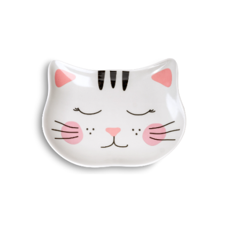 GLEE CERAMIC FOOD PLATE PURR O/S