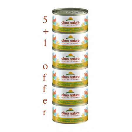 ALMO NATURE – HFC NATURAL MEGA CHICKEN & CHEESE 6X70g 5+1FREE