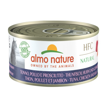 ALMO NATURE – HFC NAT. TUNA, CHICKEN & HAM 150g