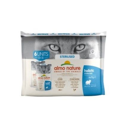 Almo Nature – Multi Sterilized Cod And Chicken 6x70g