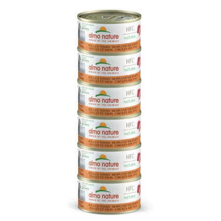 ALMO NATURE – HFC NAT. CHICKEN & TUNA 6X70g