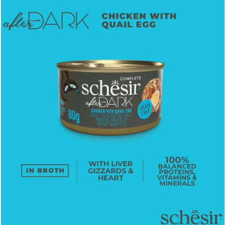 SCHESIR AFTER DARK CHICKEN WITH QUAIL EGG IN BROTH IN CAN 80G