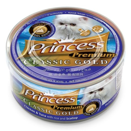 Princess Premium Classic Gold Chicken & Tuna with Rice & Scallop /Stool Odour Control