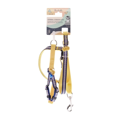 CAT LEASH +HARNESS SET SMALL YELLOW