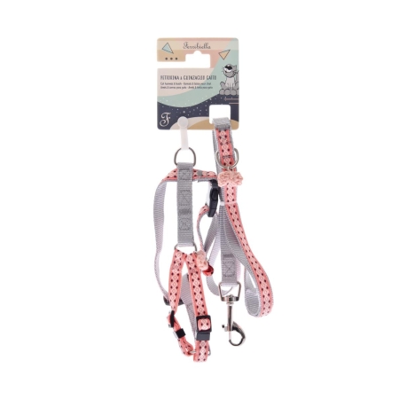 CAT LEASH+HARNESS SET LARGE GREY