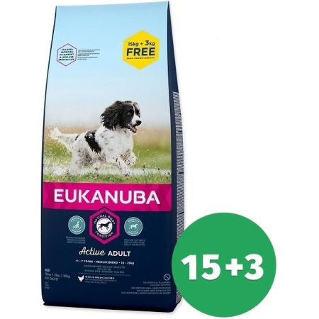 Eukanuba Adult Medium Breed 15+3kg