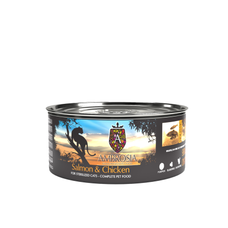 Ambrosia Salmon & Chicken Sterilized Cat & Kitten 150g