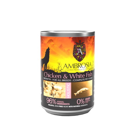AMB. WET DOG GROWTH CHICKEN & FISH 400GR