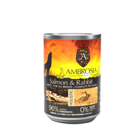 AMB. WET DOG ADULT SALMON & RABBIT 400GR