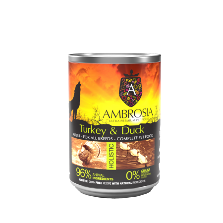AMB.WET DOG ADULT TURKEY & DUCK 400GR