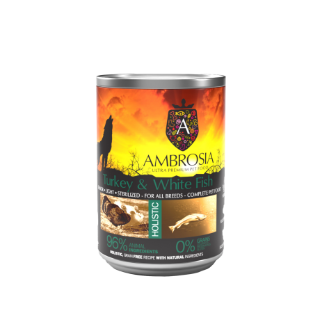 AMB. WET DOG SEN.LIG.TURKEY & FISH 400GR