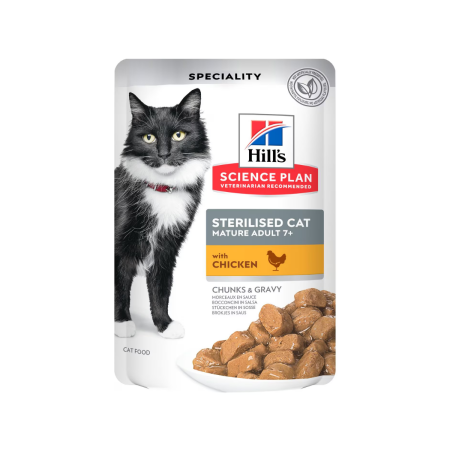 Hills Science Plan Sterilised Mature 7+ Chicken Pouch – 85g