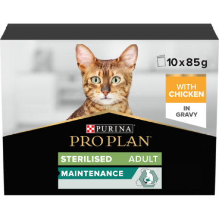 PRO PLAN Sterilised Maintenance with Chicken in Gravy Wet Cat Food