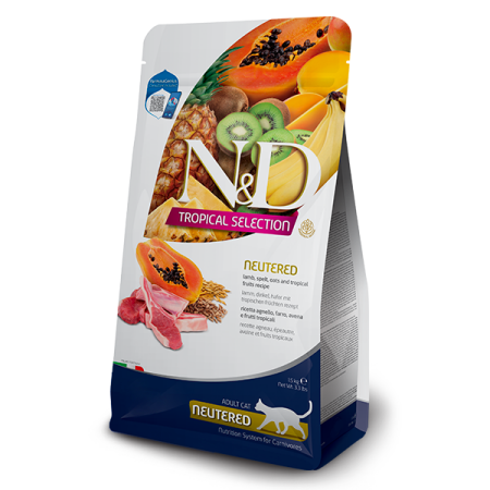 Farmina N&D Tropicanl Cat – Neutered – Lamb, Spelt, Oats and Tropical Fruits