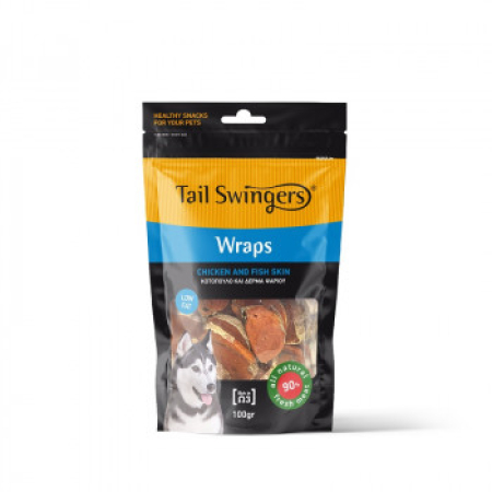 Tailswingers Wraps chicken with Fish Skin 100g