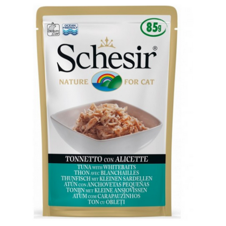 Schesir Cat Tuna With Whitebaits Pouch 85g