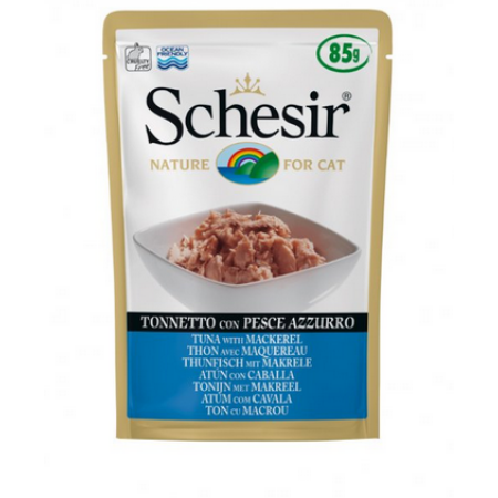 Schesir Cat Tuna And Mackrel Pouch 85g