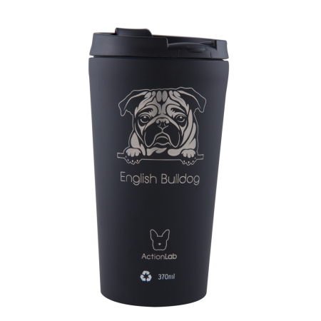 ENGLISH BULLDOG COFFEE THERMOS 370ML BLACK