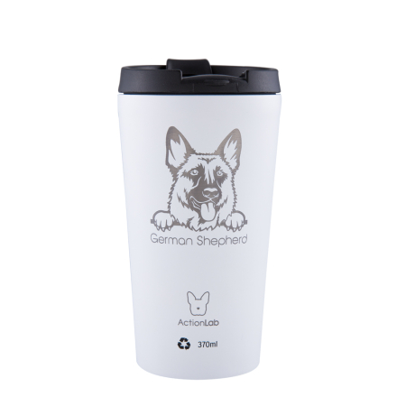 GERMAN SHEPHERD COFFEE THERMOS 370ML WHITE