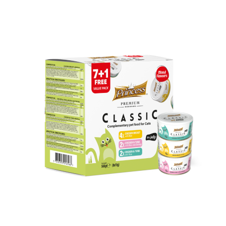 Princess Classic – Chicken Breast with Rice / Chicken & Tuna with Rice / Chicken & Tuna with Shrimp (Mixed Flavours Pack) 7+1