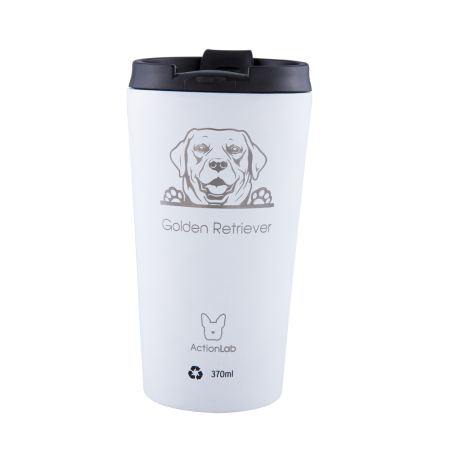 GOLDEN RETRIEVER COFFEE THERMOS 370ML WHITE