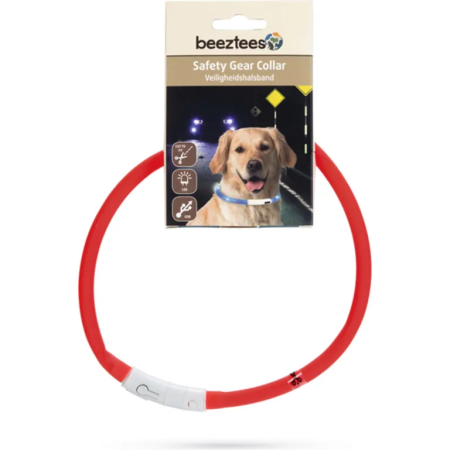 Beeztees Safety Gear Dogini – Dog Collar – USB – Red – 35×10 cm