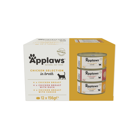 Applaws Natural Wet Cat Food / Chicken Selection Multipack in Broth 12 x 156g