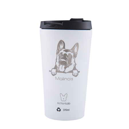MALINOIS COFFEE THERMOS 370ML WHITE
