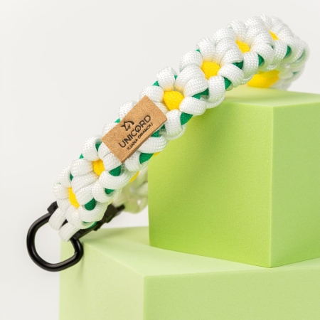 UNICORD FLOWER POWER CAT COLLAR  WHITE/GREEN/YELLOW