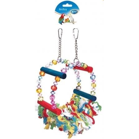 PARROT TOY CAGE SWING WITH BEADS HAMMOCK