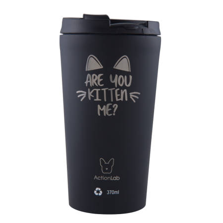 ARE YOU KITTEN ME COFFEE THERMOS 370ML BLACK