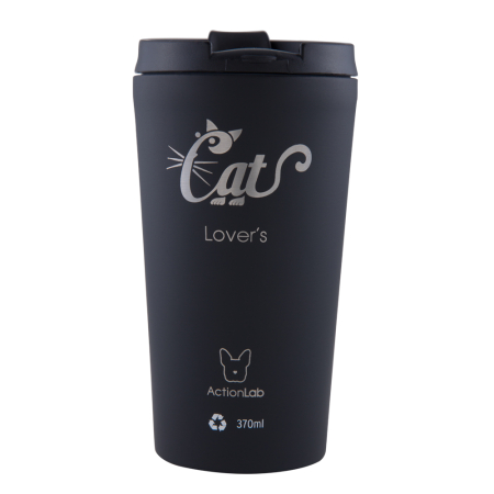 CAT LOVERS  COFFEE THERMOS 370ML BLACK