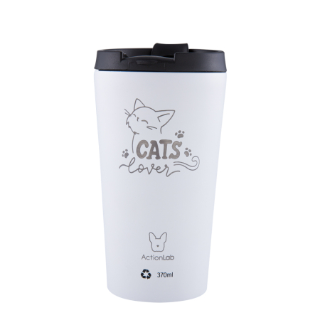 CATS LOVER COFFEE THERMOS 370ML WHITE