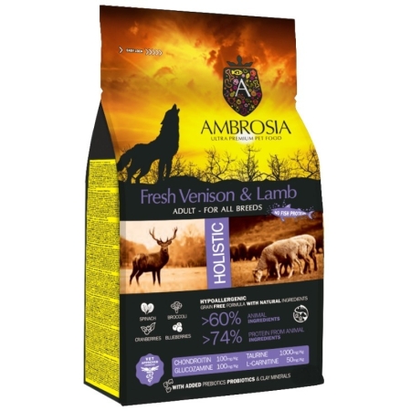 Ambrosia Free Venison & Lamb Adult All Breeds