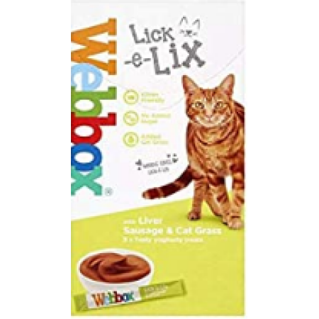 5x LICK-E-LIX LIVER SAUSAGE/CAT GRASS 17G