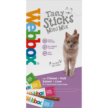 16 x CAT STICKS MINI ASSORTED 32G