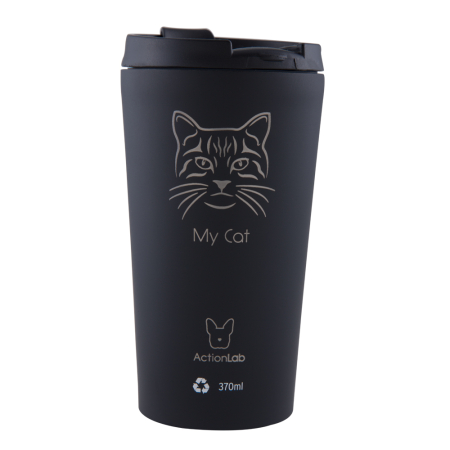 MY CAT COFFEE THERMOS 370ML BLACK