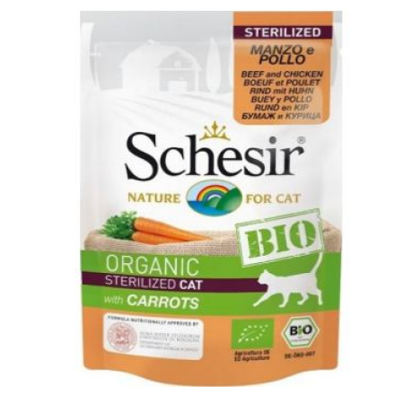 Schesir Bio Cat Sterilized Beef – Chicken – Carrot