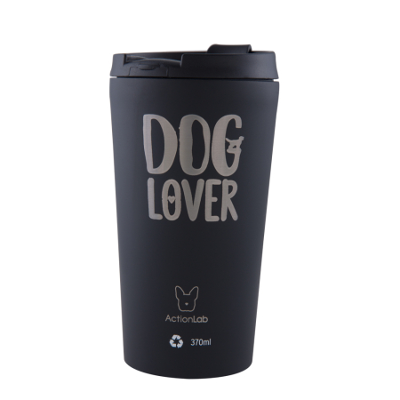 DOG LOVER  COFFEE THERMOS 370ML BLACK