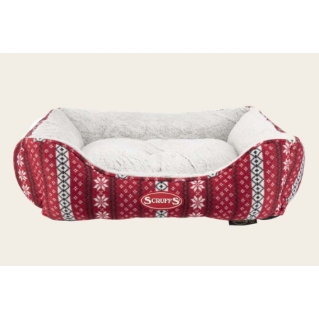 SCRUFFS - SANTA PAWS BOX BED (M) RED