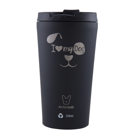 I LOVE MY DOG  COFFEE THERMOS 370ML BLACK