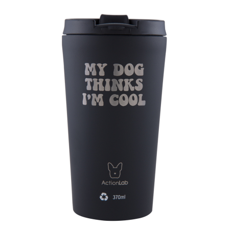 MY DOG THINK I AM COOL  COFFEE THERMOS 370ML BLACK