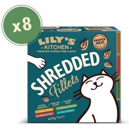 LILY'S KITCHEN - SHREDDED FILLETS MULTIPACK 8X70GR