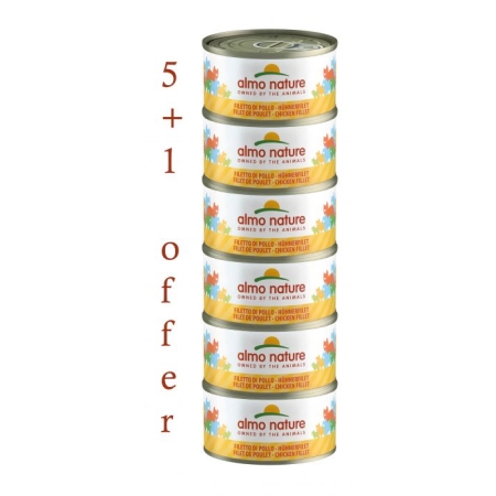 ALMO NATURE - HFC NATURAL MEGA CHICKEN FILLET 6X70GR 5+1 FREE
