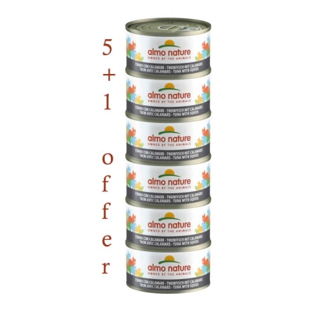 ALMO NATURE - HFC JELLY MEGA TUNA & SQUIDS 6X70GR 5+1 FREE