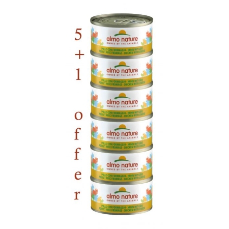 ALMO NATURE - HFC NATURAL MEGA CHICKEN & CHEESE 6X70GR 5+1FREE