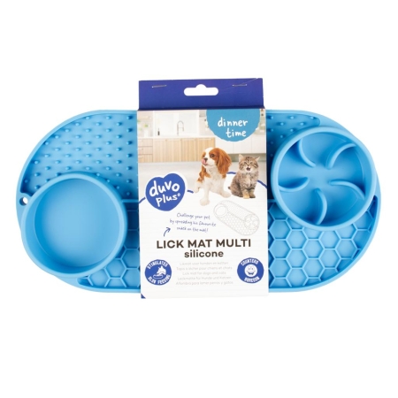 LICK MAT MULTI 2x110ml - 32x16.5x3.30cm blue