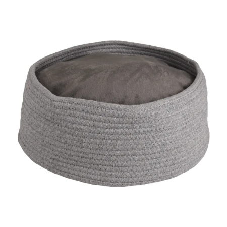 BASKET HEBE ROUND + CUSHION GREY DIA. 33x15CM
