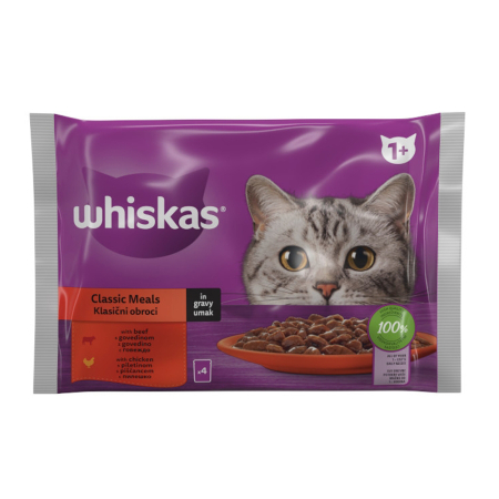 WHISKAS POUCHES 85GR  CHICKEN BEEF IN SAUSE