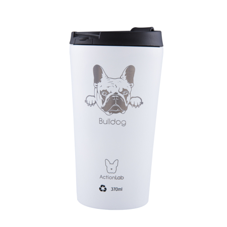 FRENCH BULLDOG COFFEE THERMOS 370ML WHITE